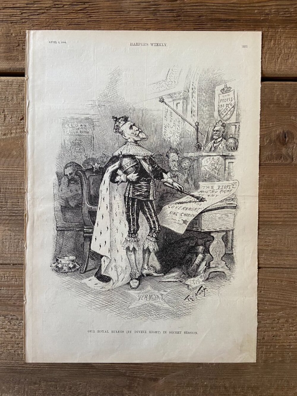 Thomas Nast, Political Cartoon, Harpers Weekly, Antique Print